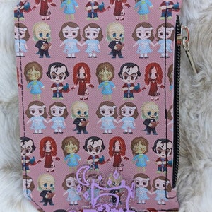 Horror, Chibis, shinning,gift for her, gift for mom, wallet, money clip