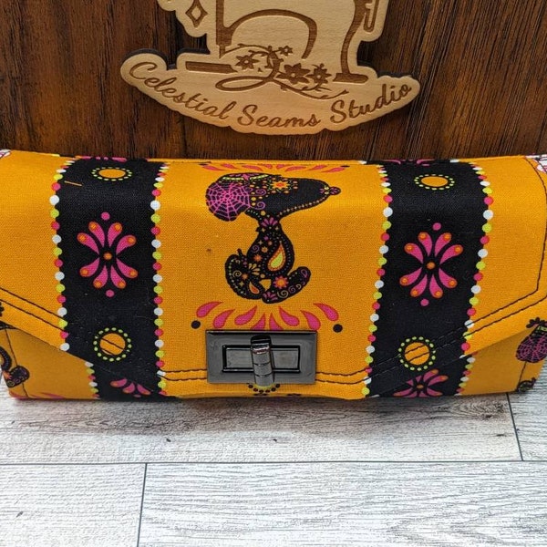 RTS, Sugar skull, skulls, Halloween, day of the dead, wallets, wristlet, snoopy