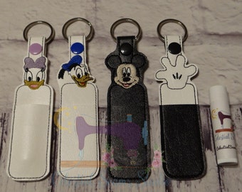 Mickey mouse, Mickey Glove, Daisey Duck, Donald Duck, Disney, chapstick holder, keychain, zipper pull