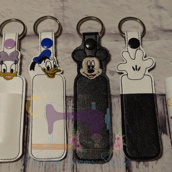 Mickey mouse, Mickey Glove, Daisey Duck, Donald Duck, Disney, chapstick holder, keychain, zipper pull