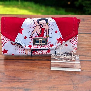 Betty Boop Wallet: Handmade Polka Dot Clutch Wristlet