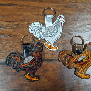 Aldi quarter keepers, keychains, 25 cent, quarter, gift, quarter holder, zipper pull, chicken, rooster image 2