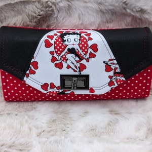 Betty Boop Wallet Clutch: Handmade Polka Dot Wristlet