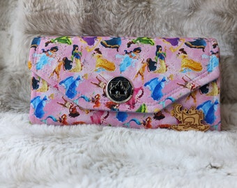 Princesses, Watercolor princess, Castle lock, disney, wallet, wristlet, gift