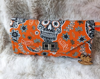 Sugar skull, skulls, Halloween, day of the dead, wallets, wristlet