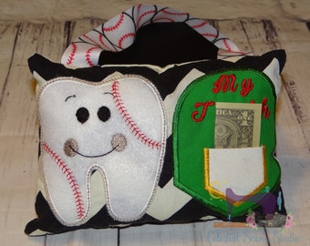 Baseball, Sports, MLB, Tooth Fairy Pillow, Teeth, Pillow, Tooth Pillow