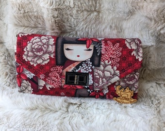 Geisha Doll, kimono dress, kimono, wallets, wristlet