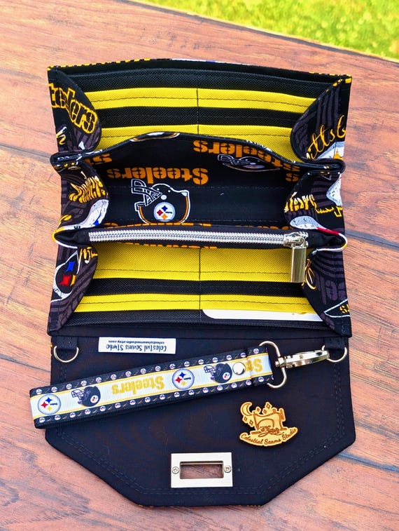 Pittsburgh Steelers Wristlet Wallet: Handmade NFL Football Clutch