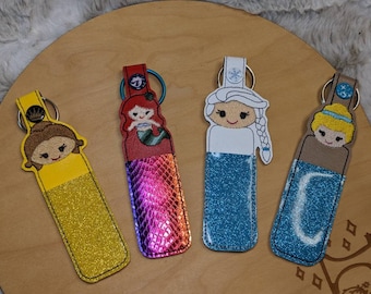 Chapstick, backpack, keychain