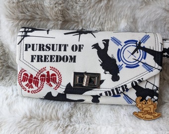 Military, Wallet, Wristlet, Pursuit of Freedom, serve and protect