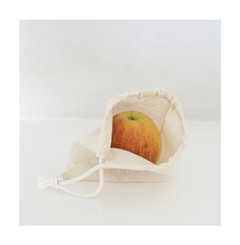 Linen favour storage 10 bags, Snacks, toys, storage bag, Organic reusable bag image 4