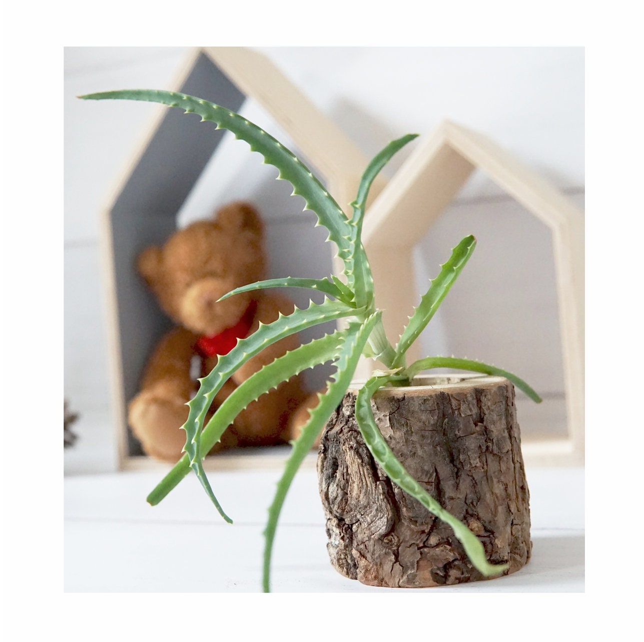 Rustic Flower 2 Pots Wooden Pot Plant Pot Flower Vase Etsy