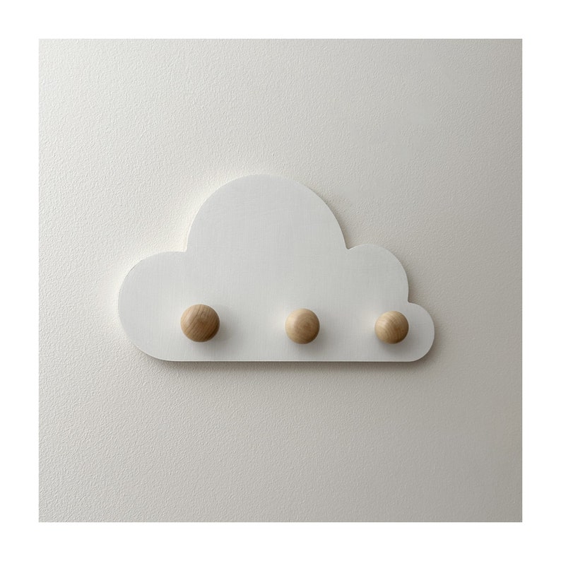 Wandhaken für Kinder, Wolken Wandhaken, Baby Shower Geschenk, Kinderzimmer Dekor, Wolke Kinderzimmer Dekor, Abenteuer Dekor, Wolken Wand Aufhänger Bild 3