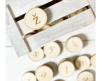 Montessori Alphabet Discs aus Holz: Litauische Kleinbuchstaben