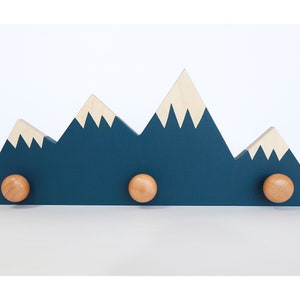 Crochet mural pour enfants, crochet mural 4 sommets, cadeau de baby shower, décoration de chambre d&#39;enfant, décoration de chambre de bébé montagne, décoration d&#39;aventure
