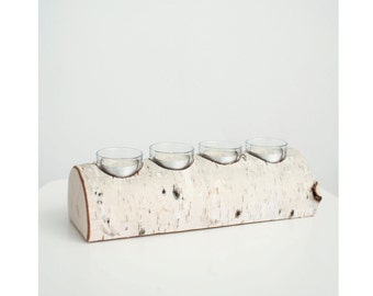 FREE SHIPPING. Wooden candle holder, tea light candle holder, rustic candle holder, rustic home décor, wooden gift, birch candle holder