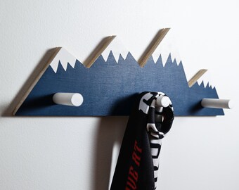 Mountain Peaks Wall Hook: Navy Blue Nursery Decor