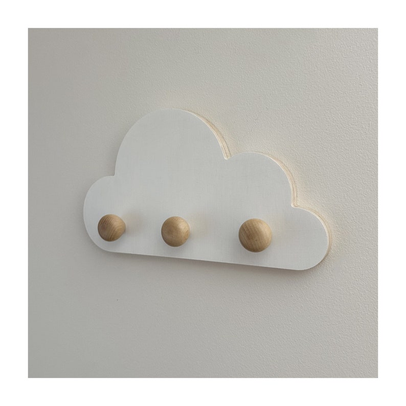 Wandhaken für Kinder, Wolken Wandhaken, Baby Shower Geschenk, Kinderzimmer Dekor, Wolke Kinderzimmer Dekor, Abenteuer Dekor, Wolken Wand Aufhänger Bild 2