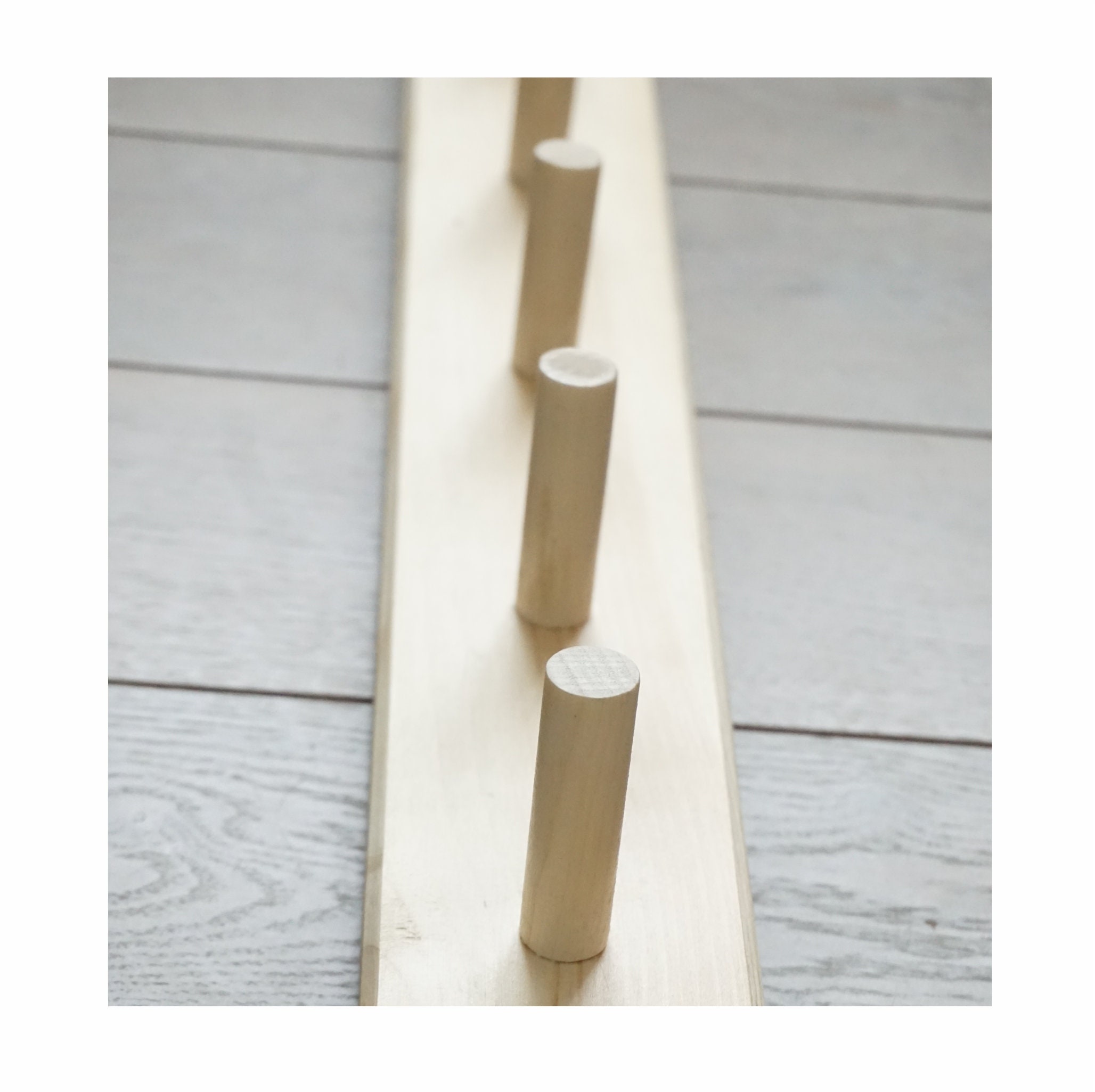 Estante de madera de 4 clavijas ganchos rectos estante de | Etsy