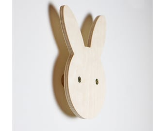 Plywood bunny hook, Wall hook, Wooden toddler room decor, Kids nursery, Woodland nursery, Plywood hook