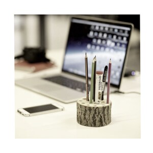 Rustic wood CE certified pen holder with different  holes image 5