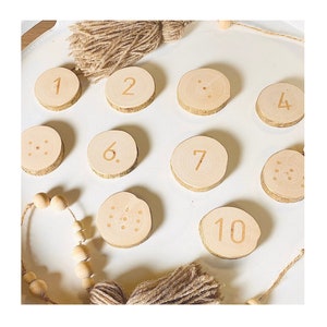 Wooden Montessori CE certified numbers dots play from 1 to 10, Educational mathematics play for toddler and preschoolers image 5