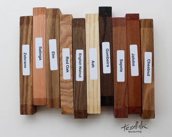 Mixed pack of 10 wood blanks for pen turning and small woodworking projects