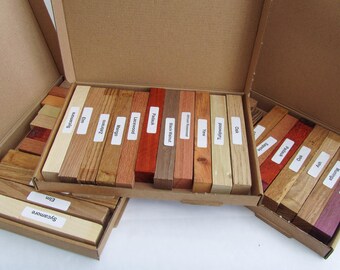 A mixed pack of eleven wood blanks for pen making. Seconds - PLEASE READ LISTING