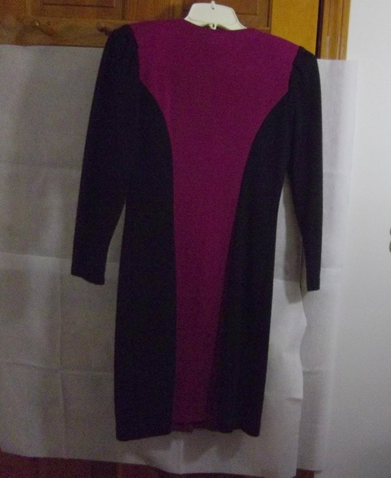 Pink And Black Knit Dress by Maggie Lawrence, Jrs… - image 3