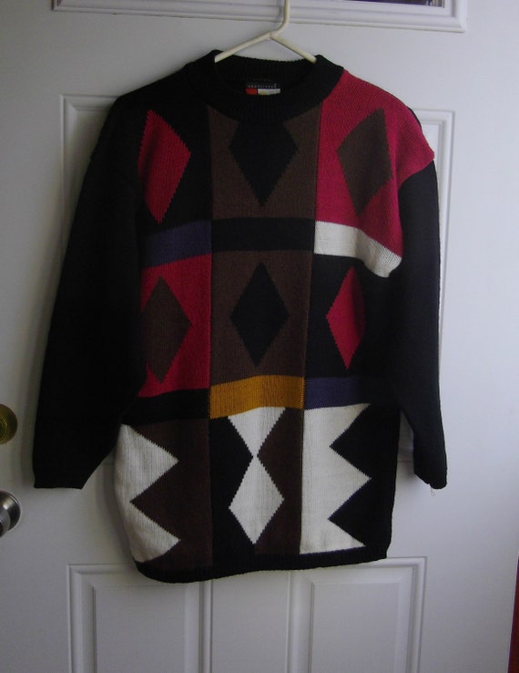 Multi Color Over-Sized Sweater by Headliners, Siz… - image 1