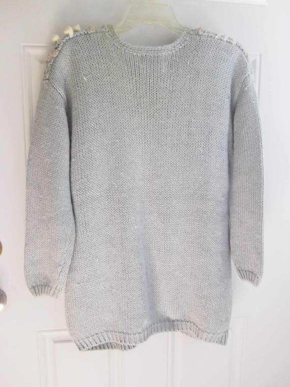 Light Blue Hand-knitted Sweater by Shenanigan's, … - image 4