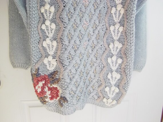 Light Blue Hand-knitted Sweater by Shenanigan's, … - image 3