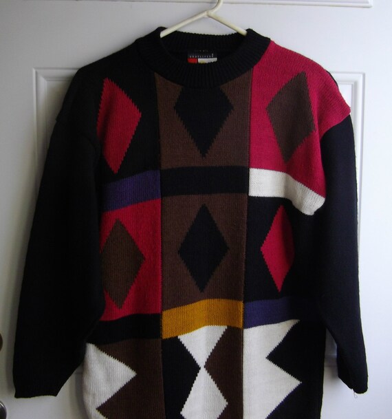 Multi Color Over-Sized Sweater by Headliners, Siz… - image 2