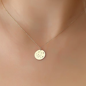 14-karatowy złoty naszyjnik z symbolem zodiaku • Złoty naszyjnik z symbolami astrologii i znaków zodiaku • 14-karatowy złoty naszyjnik z symbolem zodiaku • Spersonalizowany naszyjnik z horoskopem