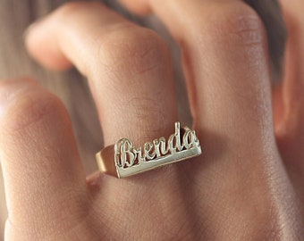 Silver Personalized Ring • Dainty Silver Ring • Sterling Silver Ring • Custom Name Ring •  Gold Personalized Ring • Customized Name Ring