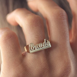 Silver Personalized Ring Dainty Silver Ring Sterling Silver Ring Custom Name Ring Gold Personalized Ring Customized Name Ring image 1