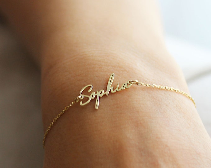 Personalized Initial Bracelet • Custom Handwrite Name Bracelet • Initial Bracelet • Personalized Letter Bracelet • Personalized Jewelry