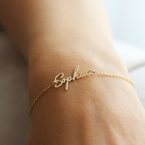 Pulseira com nome • Pulseira com inicial personalizada • Pulseira com nome escrito à mão • Pulseira com letra personalizada • Joias personalizadas