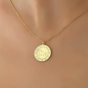 Silver Zodiac Necklace • Silver Astrology Zodiac Signs Circle Necklace • Custom Zodiac Necklace • Personalized Horoscope Necklace