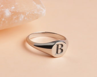 Initial Ring • Sterling Silver Custom Ring • Gold Personalized Initial Ring • Monogram Signet Ring • Custom Letter Ring •Dainty Initial Gift