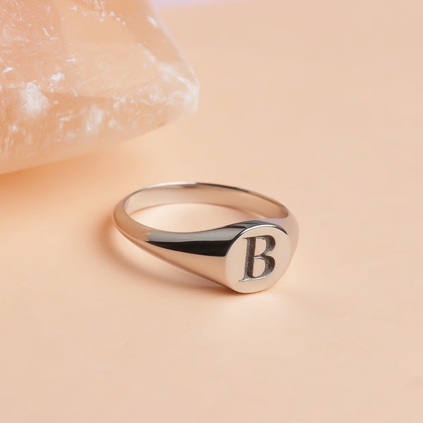 Initial Ring • Sterling Silver Custom Ring • Gold Personalized Initial Ring • Monogram Signet Ring • Custom Letter Ring •Dainty Initial Gift