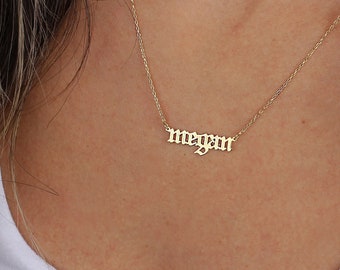 Custom Initial Necklace • Gothic Name Necklace • Custom Name Necklace • Custom Necklace • Personalized Gothic Word Necklace • Custom Gothic