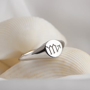 Sterling Silver Horoscope Ring • Personalized Zodiac Ring • Gold Signet Zodiac Ring • Custom Zodiac Ring • Minimalist Zodiac Jewelry