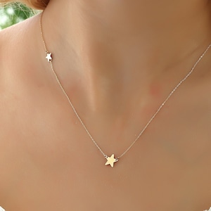Gold Star Necklace • 14k Gold Star Necklace • Gold Stars Necklace • Dainty Star Necklace • Gold Stars Necklace • Dainty Gold Necklace