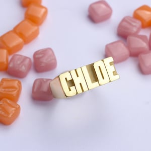 Anel personalizado de prata • Anel de prata delicado • Anel de prata esterlina • Anel com nome personalizado • Anel personalizado de ouro • Anel com nome personalizado