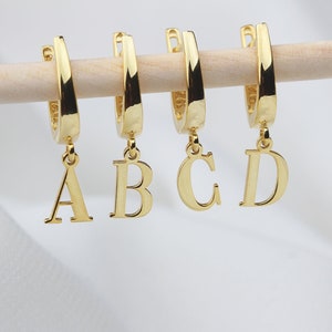 Silver Initial Earrings • Dainty Initial Earrings • Custom Personalized Earrings • Gold Earring • Initial Hanging Earrings • Dainty Earrings