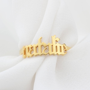Gothic Initial Ring • Silver Gothic Name Ring • Olde English Initial Ring • Dainty Ring • Silver Gothic Ring • Dainty Gothic Name Ring