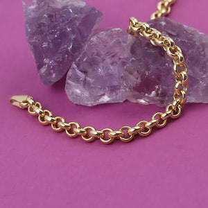 Rolo Chain Bracelet • Gold Round Rolo Chain Bracelet • Sterling Silver Belcher Bracelet • Rose Gold Dainty Bracelet • Rolo Chain Jewelry