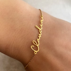 Silver Name Bracelet • Custom Handwrite Name Bracelet • Custom Name Bracelet • Dainty Bracelet • Personalized Letter Bracelet • Gift For Mom