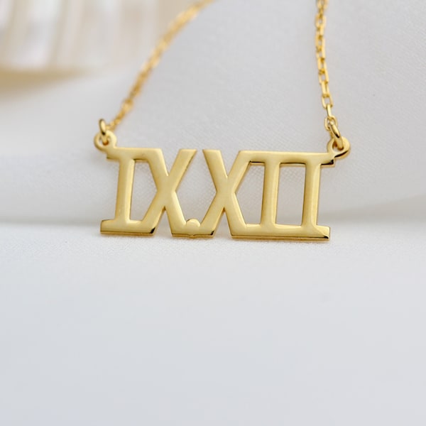 Roman numerals Necklace • Personalized Necklace • Custom Dainty Pendant • Silver Necklace • Numerals Silver Necklace • Dainty Necklace